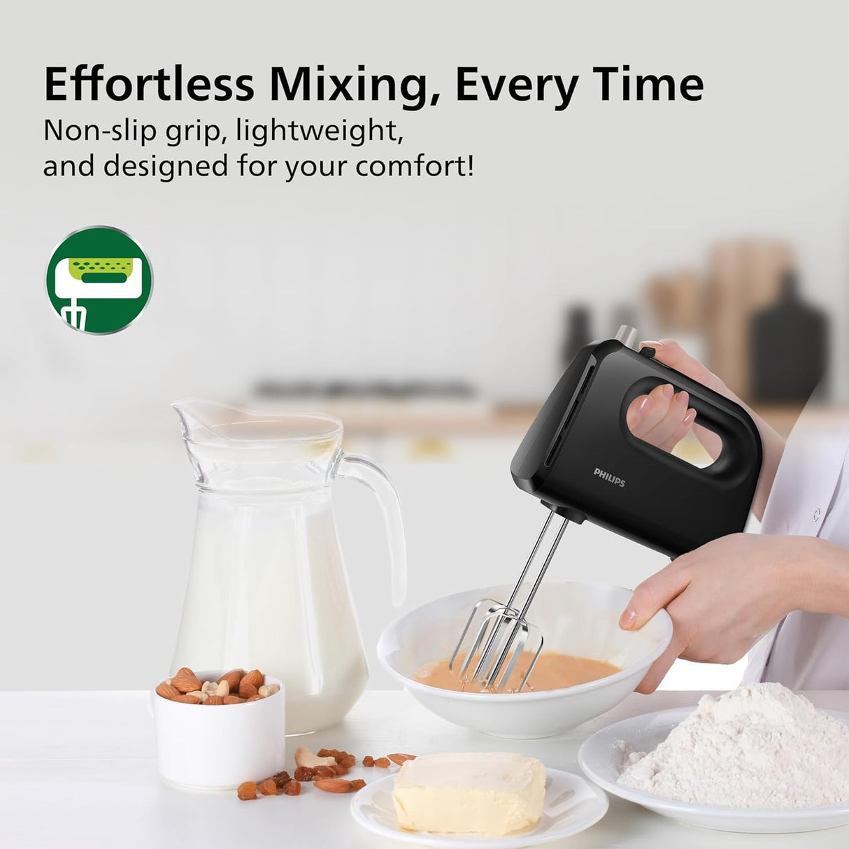 Philips HR3720/10 300 Watt Lightweight Hand Mixer, Blender with 5 speed control settings, stainless steel accessories (OPENBOX)