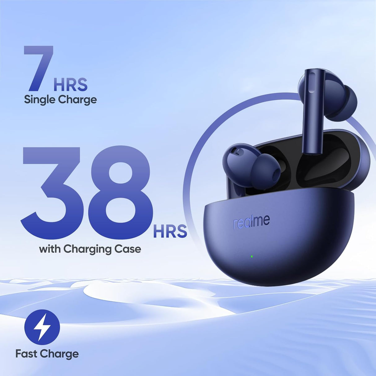 realme Buds Air 5 Truly Wireless in Ear Earbuds with 50dB ANC, 12.4mm Mega Titanized Dynamic Bass Driver, Upto 38Hrs Battery with Fast Charging & 45ms Ultra-Low Latency for Gaming (Deep Sea Blue) (OPENBOX)