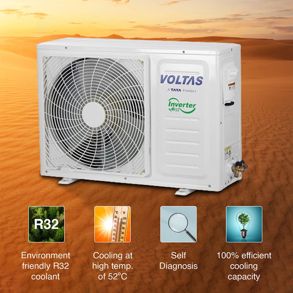 Voltas 1.5 Ton 3 Star, Inverter Split AC(Copper, 4-in-1 Adjustable Mode, Anti-dust Filter, 2023 Model, 183V Vectra Prime, White) (OPENBOX)