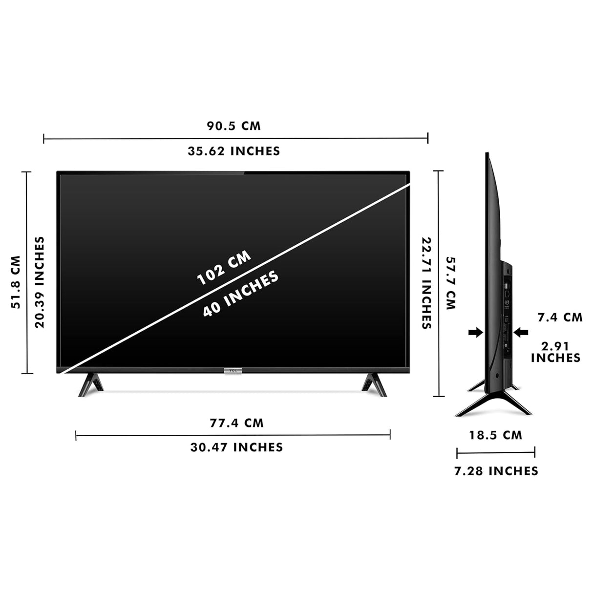 TCL 100 cm (40 inches) Full HD Certified Android Smart LED TV 40S6505 (Black) (OPENBOX)