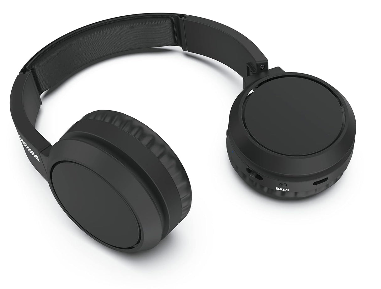 Philips Audio TAH4205XTBK/00 Bluetooth 5.0, Bass Booster, Quick Charging Upto 29H Playtime, 32mm Driver, Compact Folding Design Bluetooth Wireless On Ear Headphones with Mic (Black) (OPENBOX)