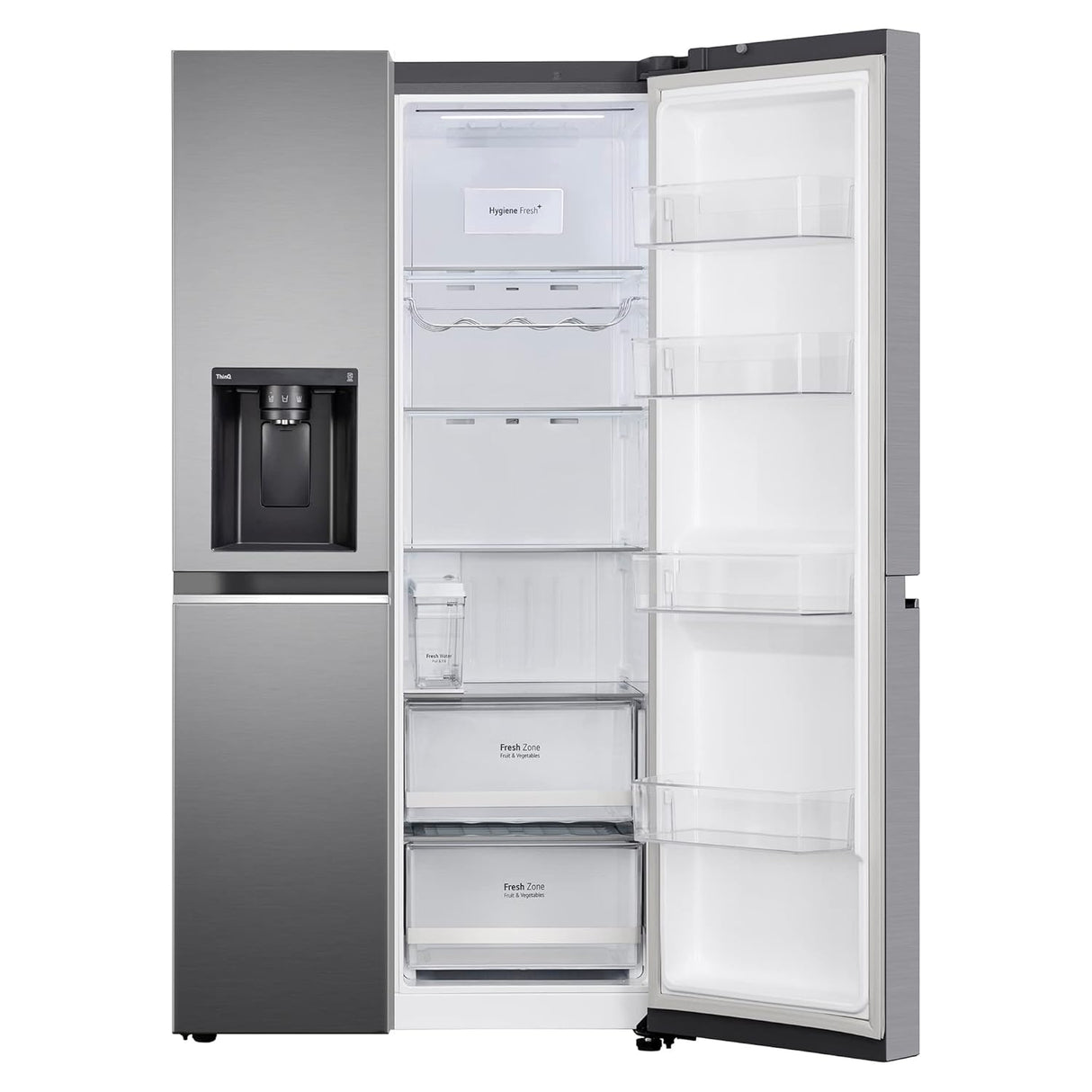 LG 630 Litres 3 Star Frost Free Side by Side Door Smart Wifi Enabled Refrigerator with Multi Air Flow (GL-L257CPZ3, Shiny Steel) (OPENBOX)