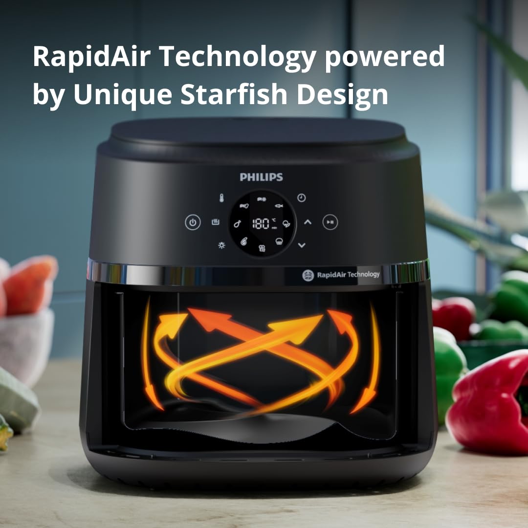 PHILIPS Air Fryer NA231/00 with touch panel, 6.2 Litre, Extra Large - OPEN BOX