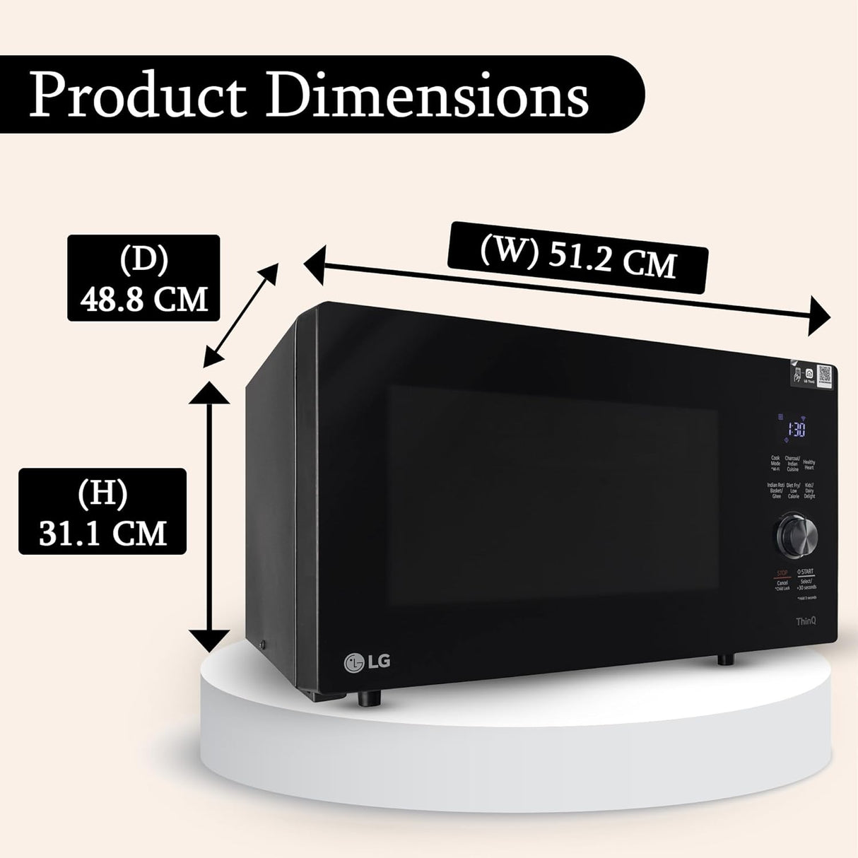 LG 28L Charcoal Convection Microwave Oven with Scan to Cook, WIFI Support (OPENBOX)