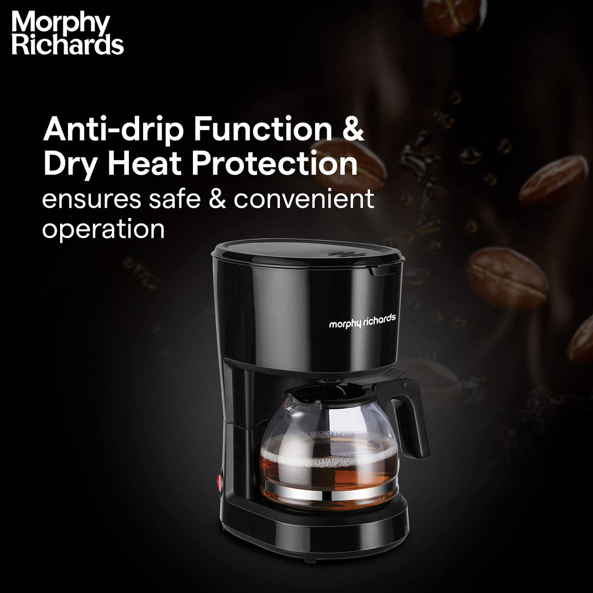 Morphy Richards Europa Drip Espresso Coffee Machine For Home|600W Drip Coffee Maker|Anti-Drip Function|Dry Heat Protection| (OPENBOX)
