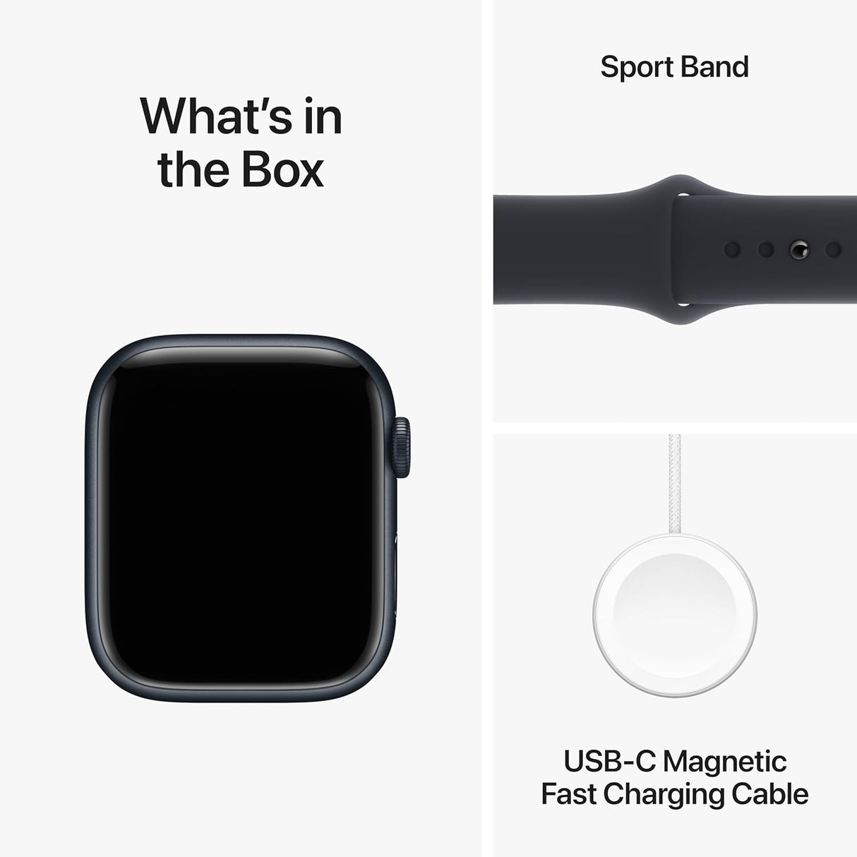 Apple Watch Series 9 GPS (45mm, Midnight Aluminium Case with Midnight Sport Band, M/L) (OPENBOX)