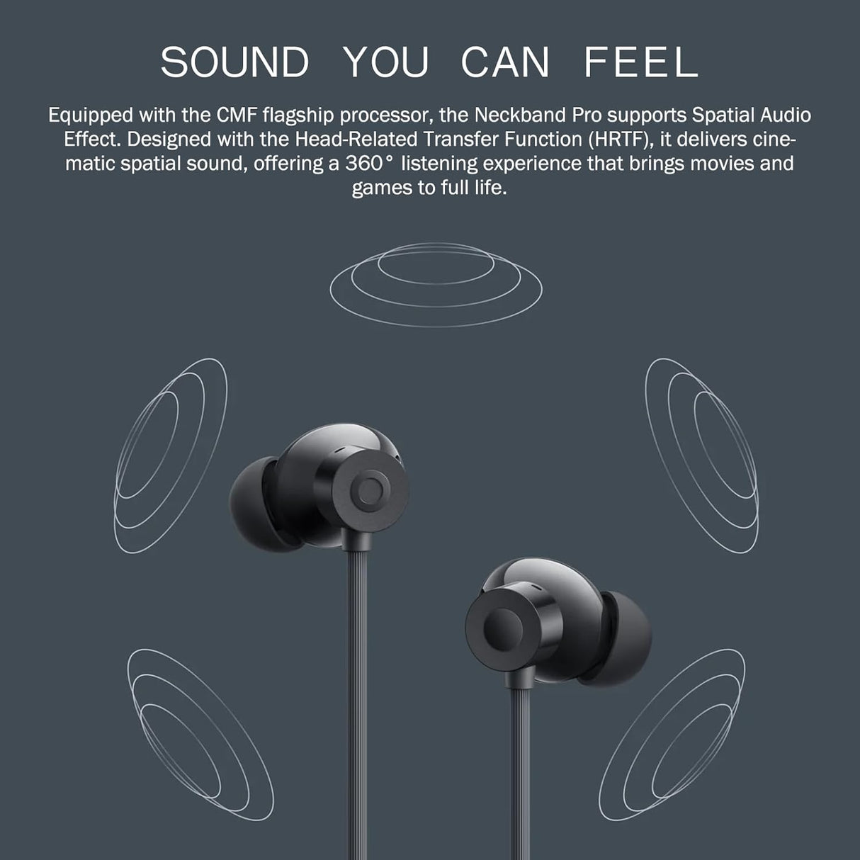CMF BY NOTHING Neckband Pro Bluetooth In-Ear Headphones,50Db Hybrid Active Noise Cancelling Earbuds With 5 Hd Mics,Ip55 Bt5.3 37Hrs Long Play Time Dual Device Connection Neckband Headphones-Dark Grey (OPENBOX)