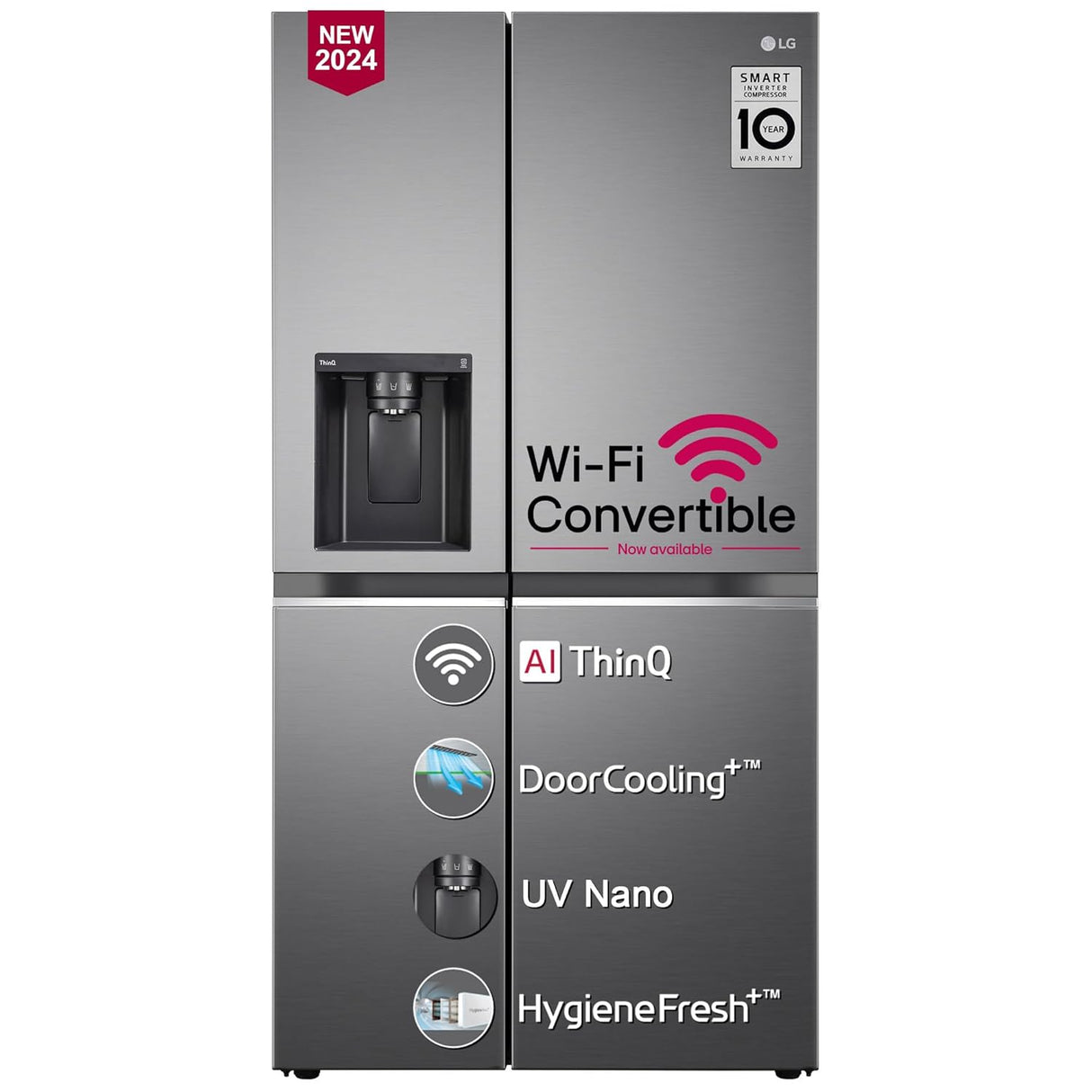 LG 630 Litres 3 Star Frost Free Side by Side Door Smart Wifi Enabled Refrigerator with Multi Air Flow (GL-L257CPZ3, Shiny Steel) (OPENBOX)
