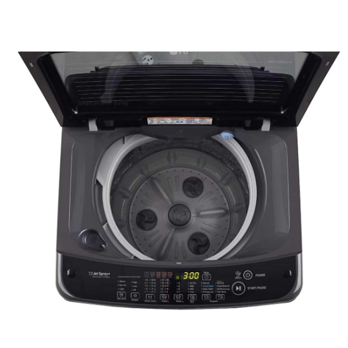 LG 8 Kg 5 Star Inverter TurboDrum Fully Automatic Top Loading Washing Machine (T80AJMB1Z, Jet Spray+, Smart Closing Door, Middle Black) (OPENBOX)