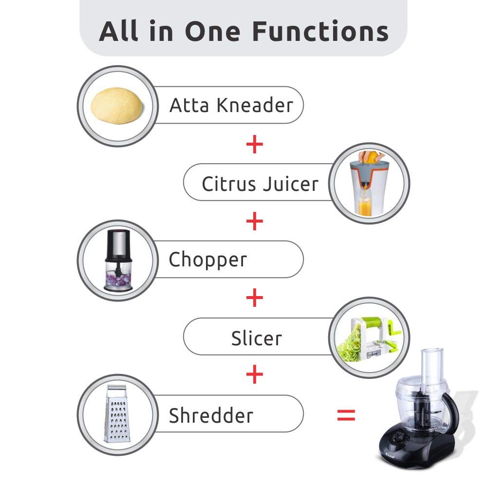 Rico KP603 400W Atta Kneader & Food Processor With Bowl, Off-white, White (OPENBOX)