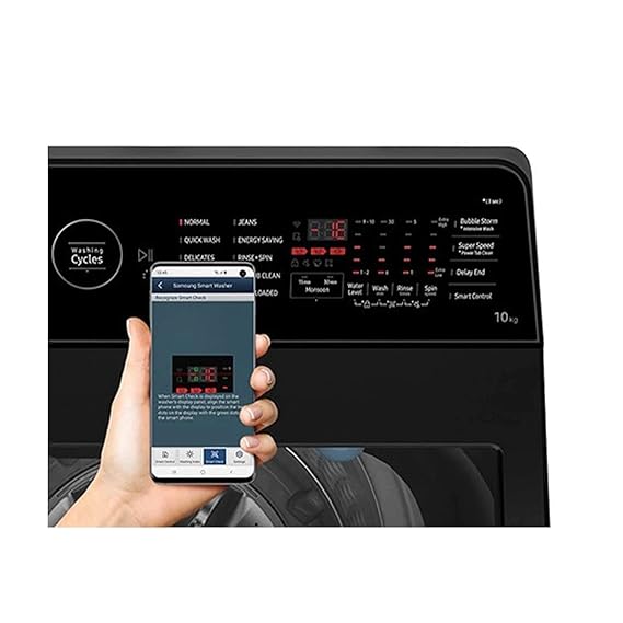 SAMSUNG 10 kg 5 Star Inverter Fully Automatic Top Load Washing Machine (WA10BG4546BVTL, Eco Bubble Technology, Dark Gray) (OPENBOX)