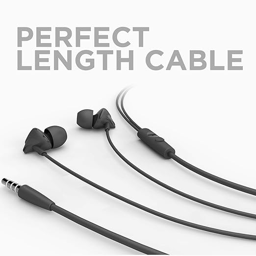 Boat BassHeads 100 in-Ear Headphones with Mic (Black) (OPENBOX)