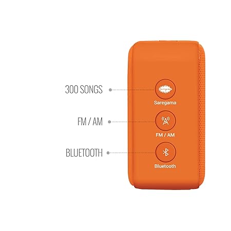 Carvaan Saregama Mini 2.0 Bhakti- Music Player with Bluetooth/FM/AM/AUX (Orange) (OPENBOX)