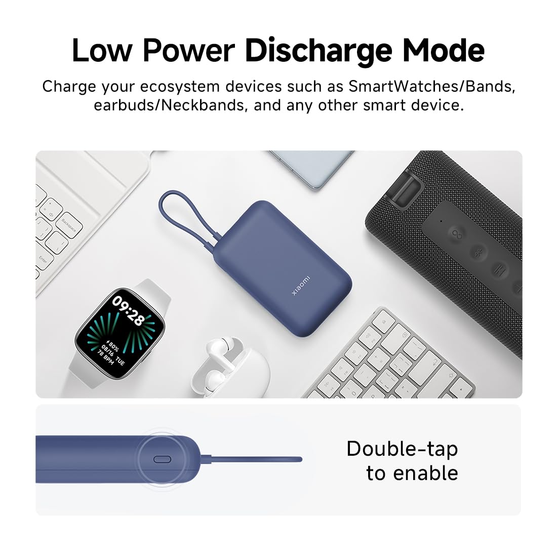 Xiaomi Pocket Power Bank 10000mAh 22.5W Fast Charging with Built-in Cable (Blue) (OPENBOX)