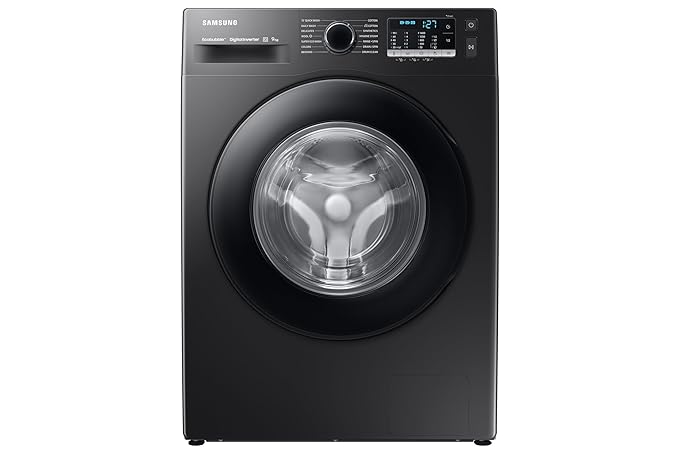 SAMSUNG 9 kg 5 Star Inverter Fully Automatic Front Load Washing Machine (WW90TA046AB1TL, Hygiene Steam, Diamond Drum, Black) (OPENBOX)