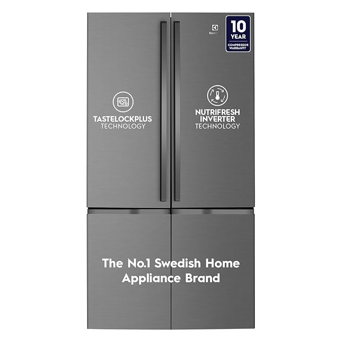 Electrolux 541L Inverter French Door 4 Door Side by Side Frost Free Refrigerator, Bottom Freezer, Ta