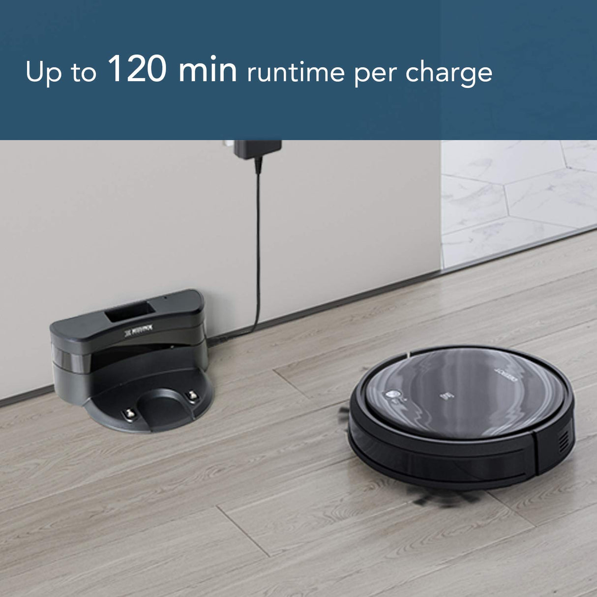 ECOVACS Deebot 500 Robotic Vacuum Cleaner with App & Voice Control, Strong Suction and Multiple Cleaning Modes, Self-Charging for Carpets & Hard Floors,work with Alexa (Black) (OPENBOX)