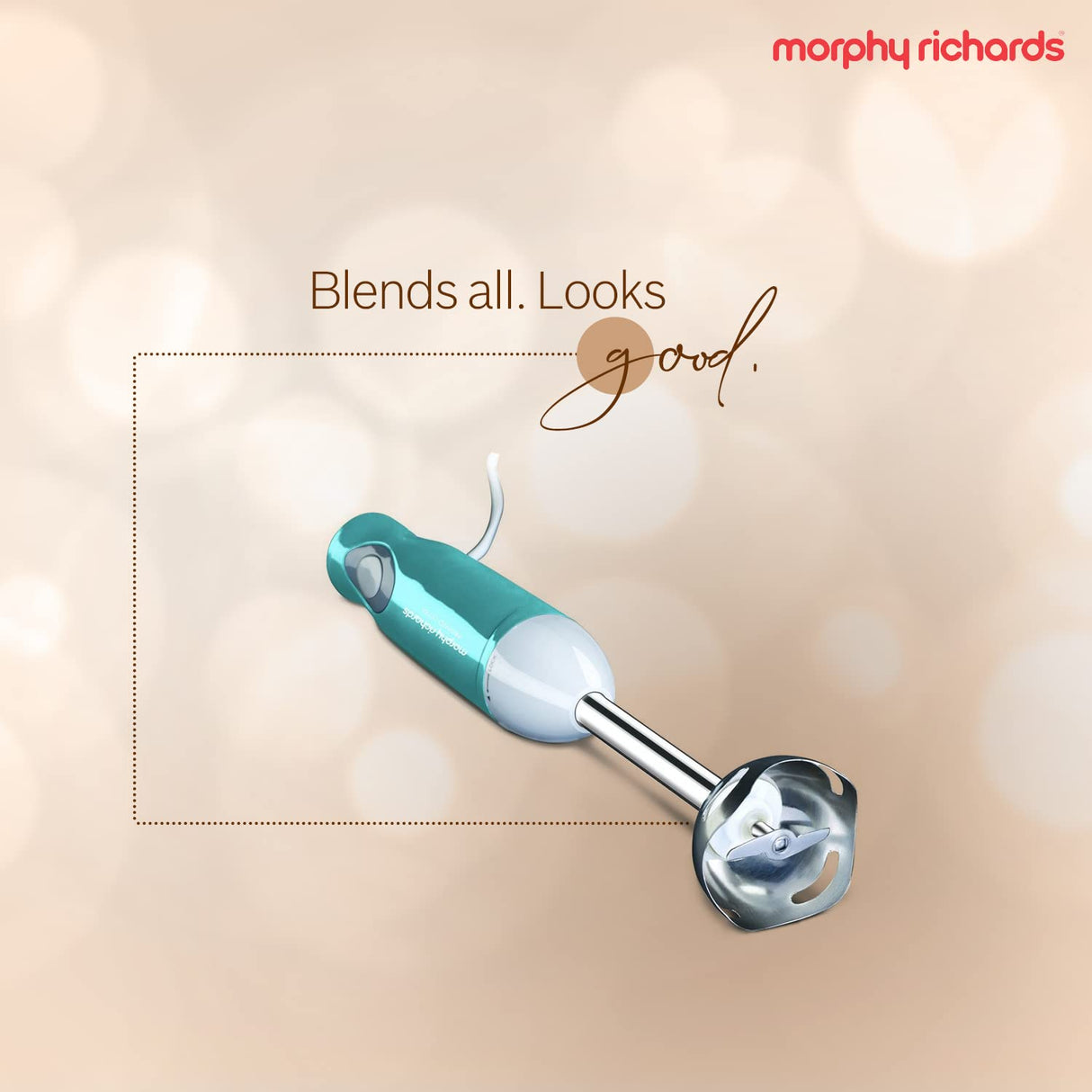 Morphy Richards Plastic Pronto Ultra 300W Hand Blender for Kitchen with Multifunctional Blade & Detachable Shaft, Blue, 300 Watt (OPENBOX)