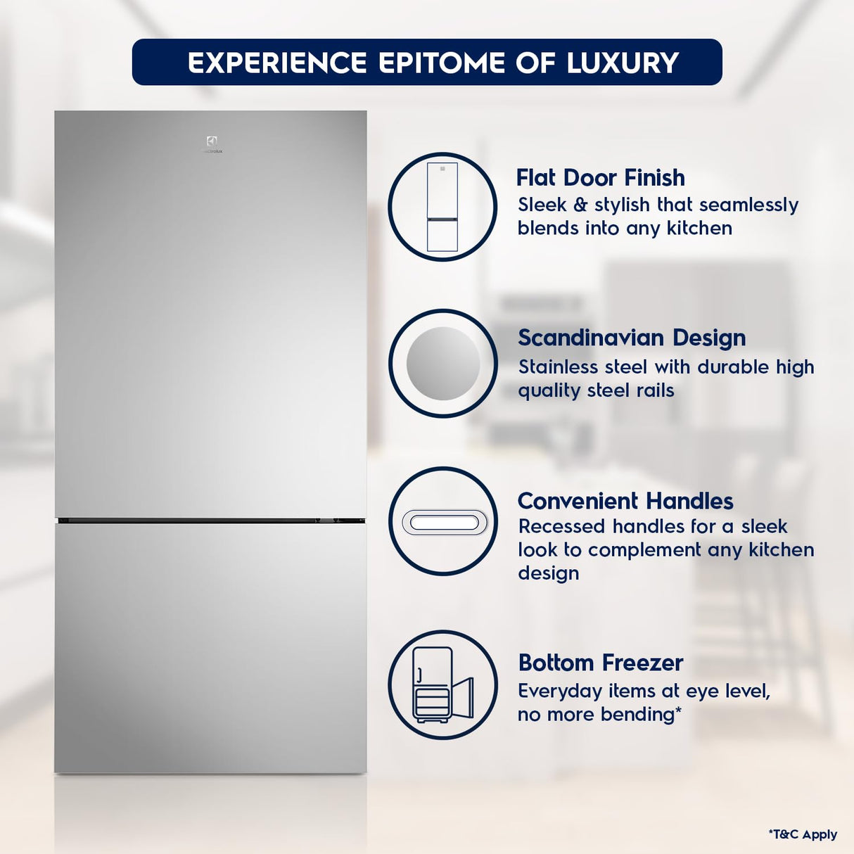 Electrolux 496 Litres 2 Star Frost Free Double Door Refrigerator (RIN Steel) (OPENBOX)