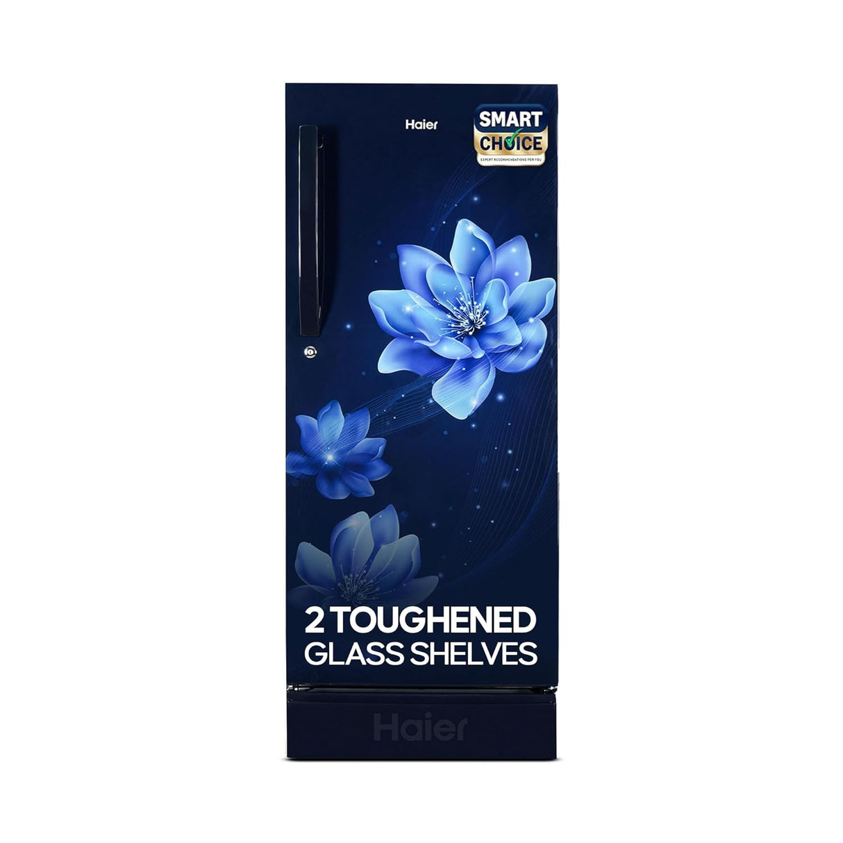 Haier 190L 5 Star Direct Cool Single Door Refrigerator | 3 Toughened Glass Shelves | Fast Ice Making in Just 60 minutes | Large Veg Box| Easy Clean Back (HED-205MFB-P, Marine Peony, Base Stand)-OPEN BOX