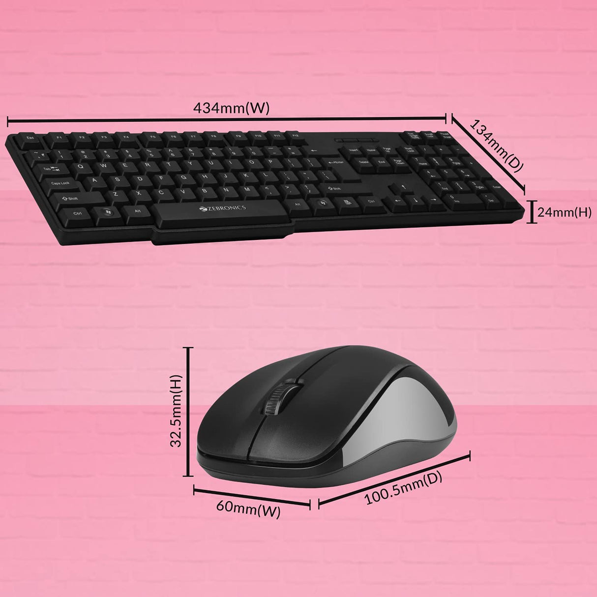 Zebronics Zeb-Companion 107 Wireless Keyboard and Mouse Combo (OPENBOX)