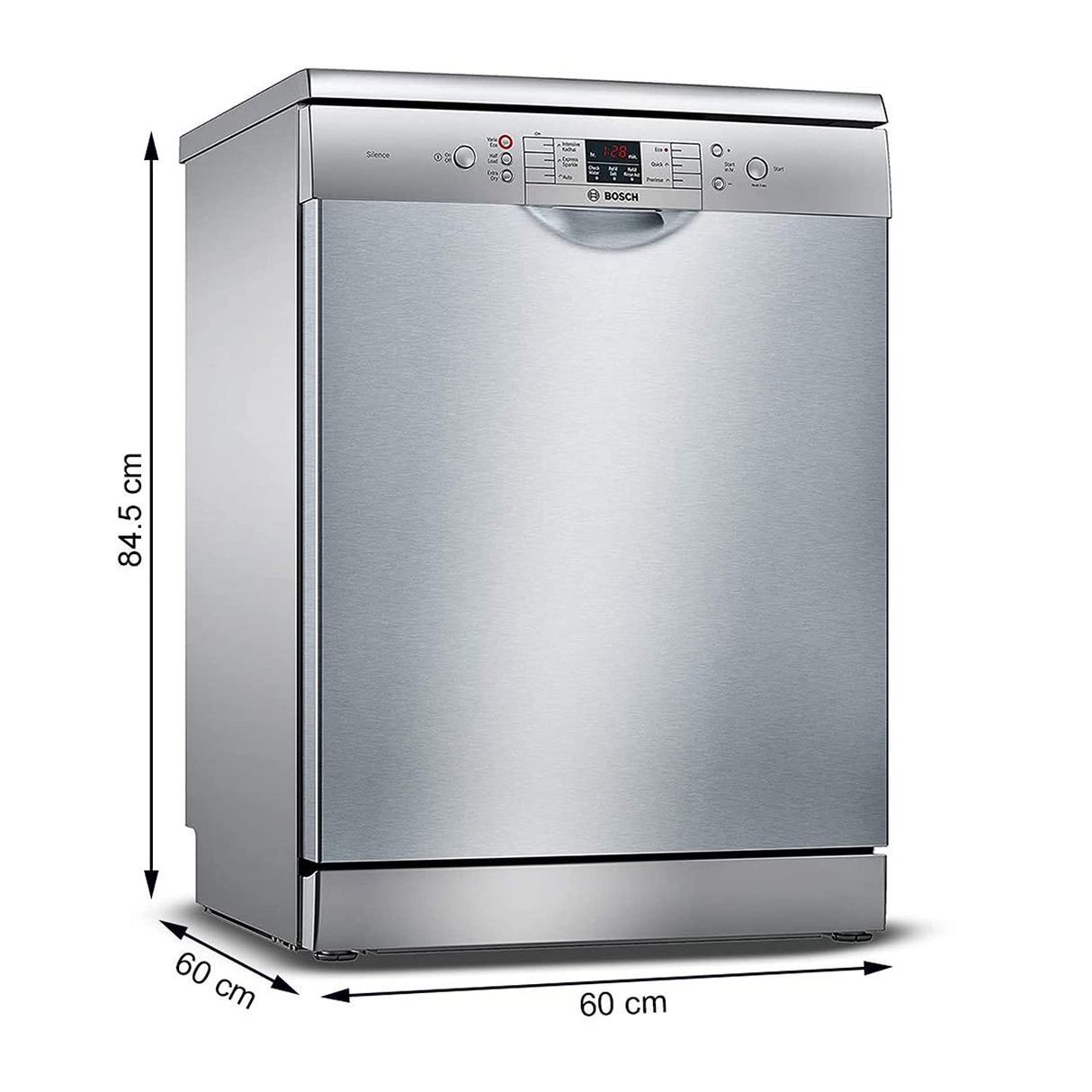Bosch 13 Place Settings, Free Standing Dishwasher (SMS66GI01I, Silver Inox), extra dry and hygienic wash (OPENBOX)