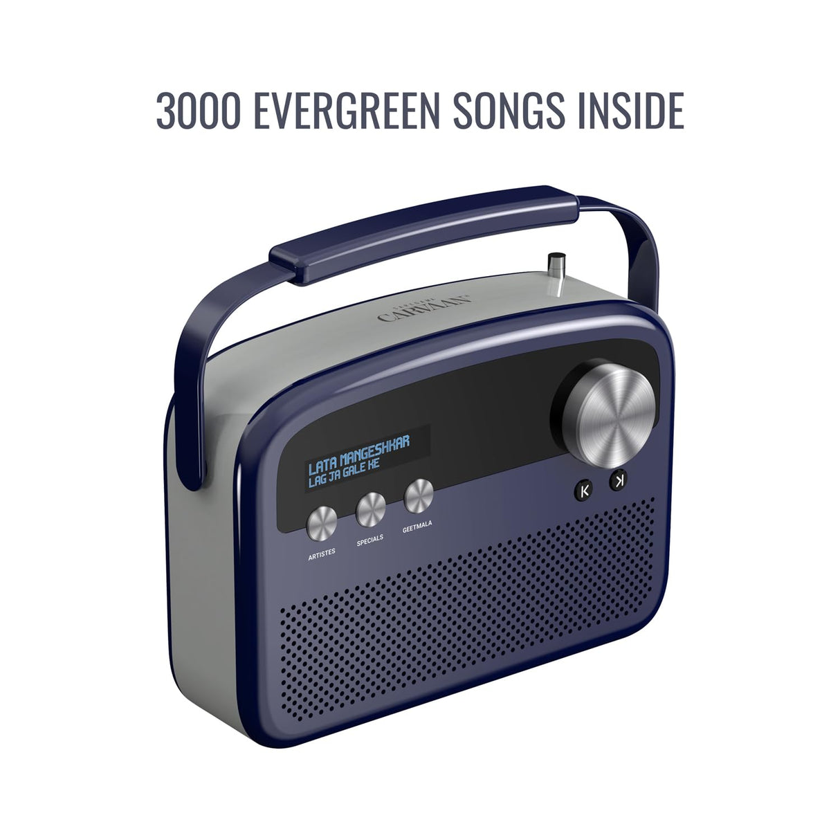 Saregama Carvaan Lite Hindi - Portable Music Player with 3000 Pre-Loaded Evergreen Songs, FM/BT/AUX (Royal Blue) (OPENBOX)
