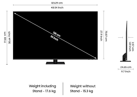 SAMSUNG Q70 Series 138 cm (55 inch) QLED 4K Ultra HD Tizen TV with Motion Xcelerator (2024 model) (OPENBOX)