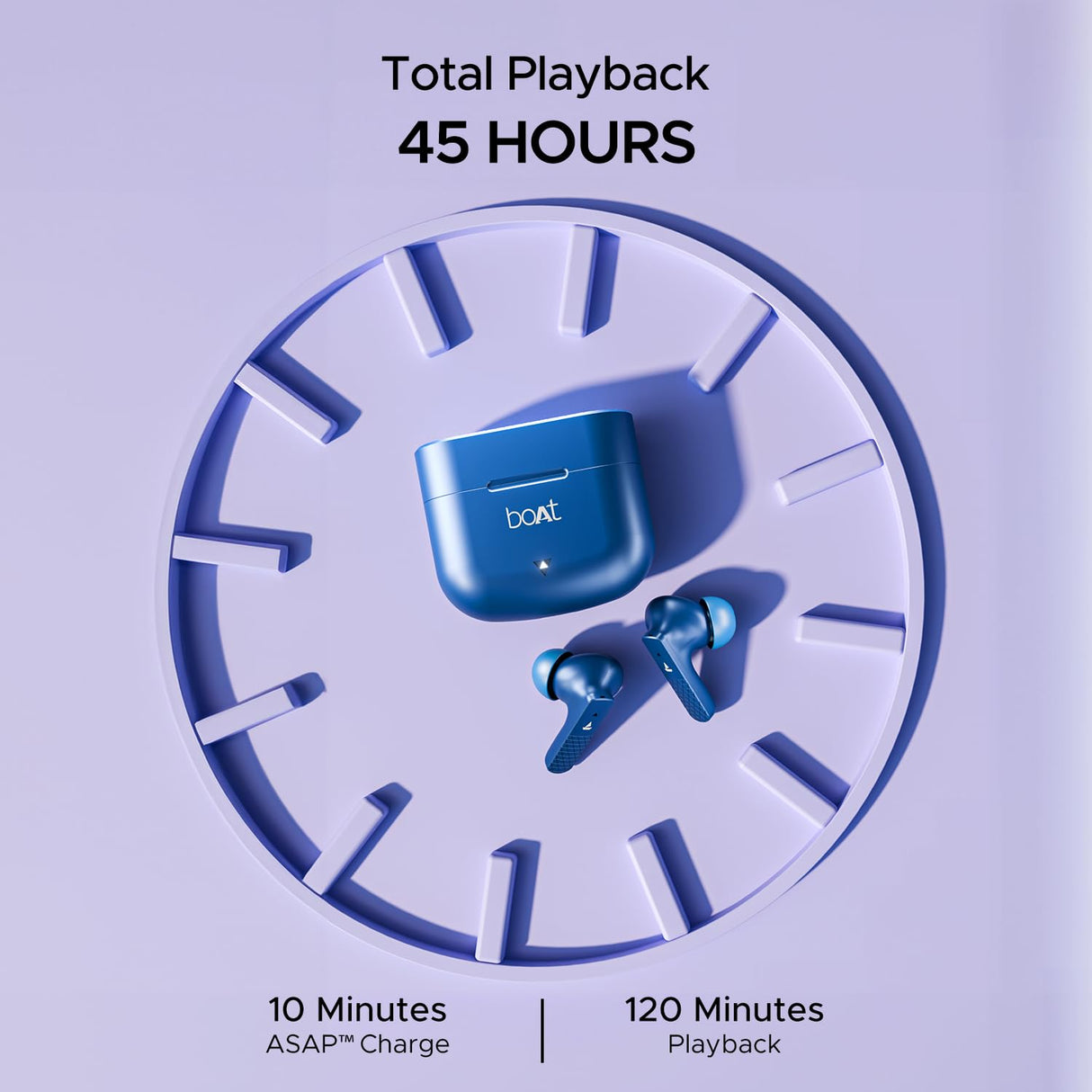 boAt Airdopes 91, 45HRS Battery, 50ms Low Latency, ENx Tech, Fast Charge, IPX4, IWP Tech, v5.3 Bluetooth Earbuds, TWS Ear Buds Wireless Earphones with mic (Starry Blue) (OPENBOX)