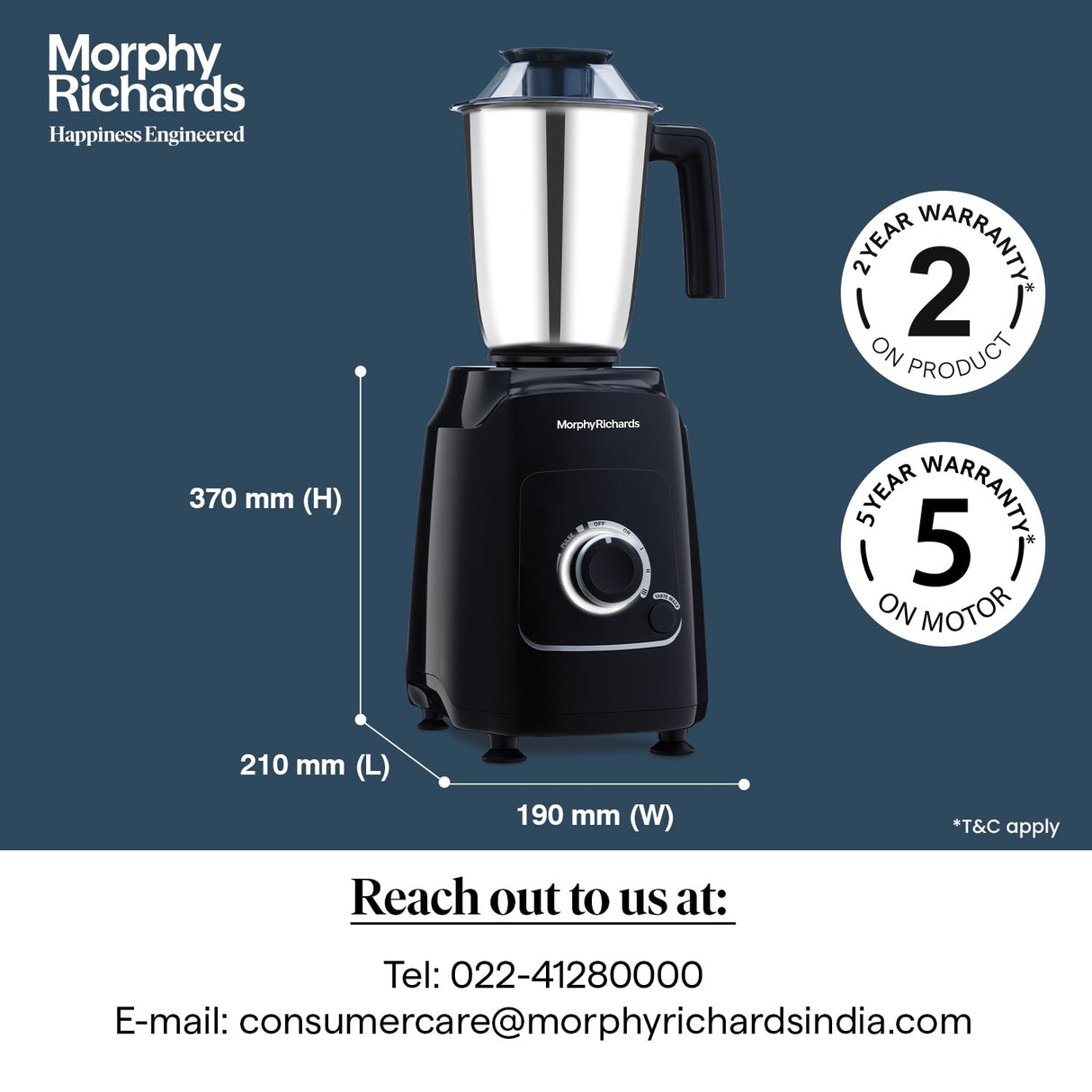 Morphy Richards Grindpro Maxx 4 Jar 1000W Mixer Grinder, Black (OPENBOX)