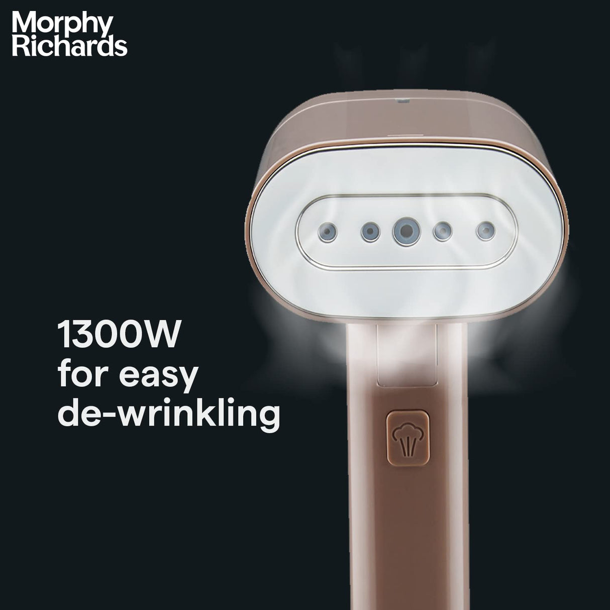Morphy Richards SteamPro 1300 W Handheld Garment Steamer | With 130ml Detachable Water Tank | Foldable & Lightweight | Champagne Gold (OPENBOX)