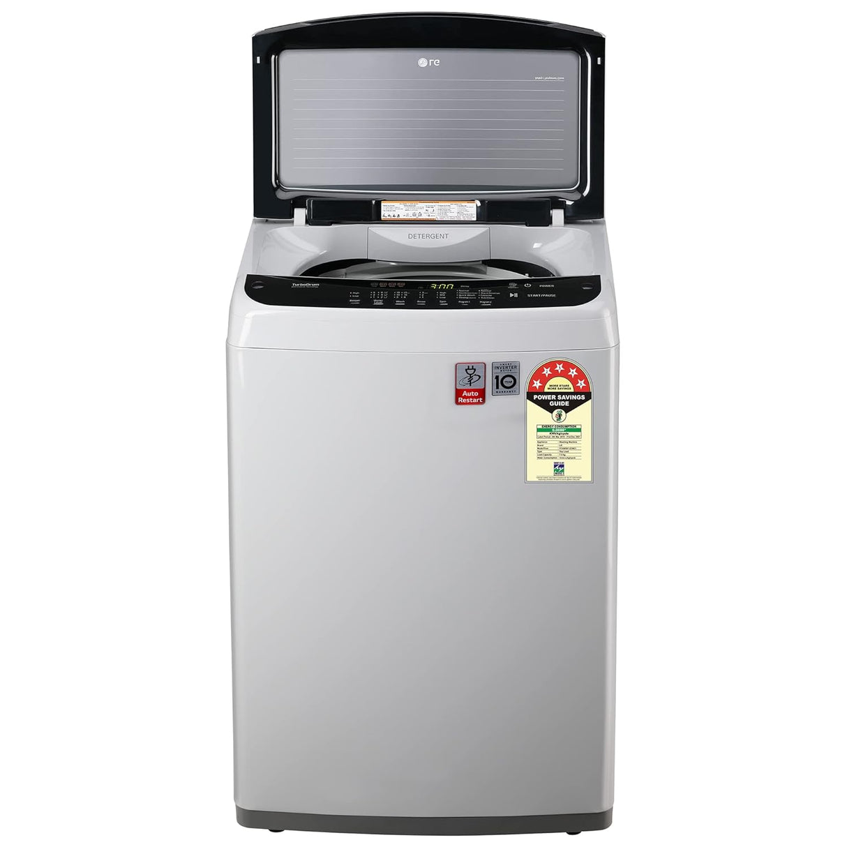 LG 7.5 kg 5 Star Inverter Fully Automatic Top Load Washing Machine (T75SKSF1Z.ASFQEIL, TurboDrum, Middle Free Silver) (OPENBOX)