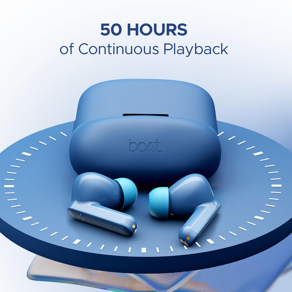 boAt Airdopes Ultra Plus TWS in Ear Earbuds with 50 HRS Playback, 4-MIC ENx Technology & ASAP Charge(Sporty Blue) (OPENBOX)