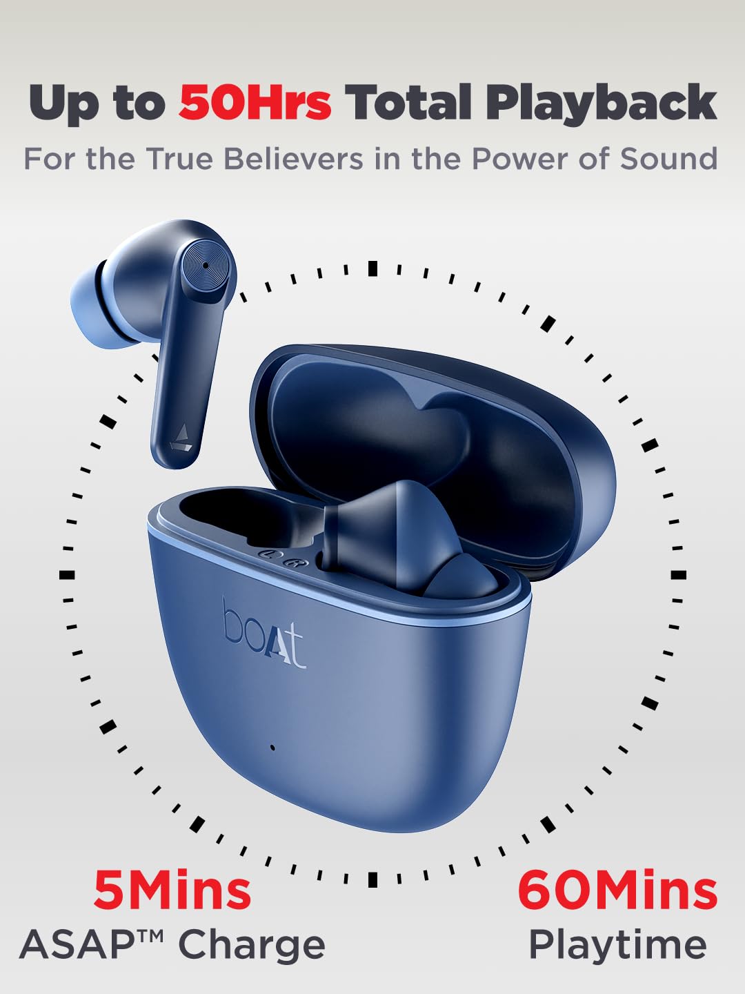 boAt Airdopes Atom 83 in Ear Earbuds(Bold Blue) (OPENBOX)