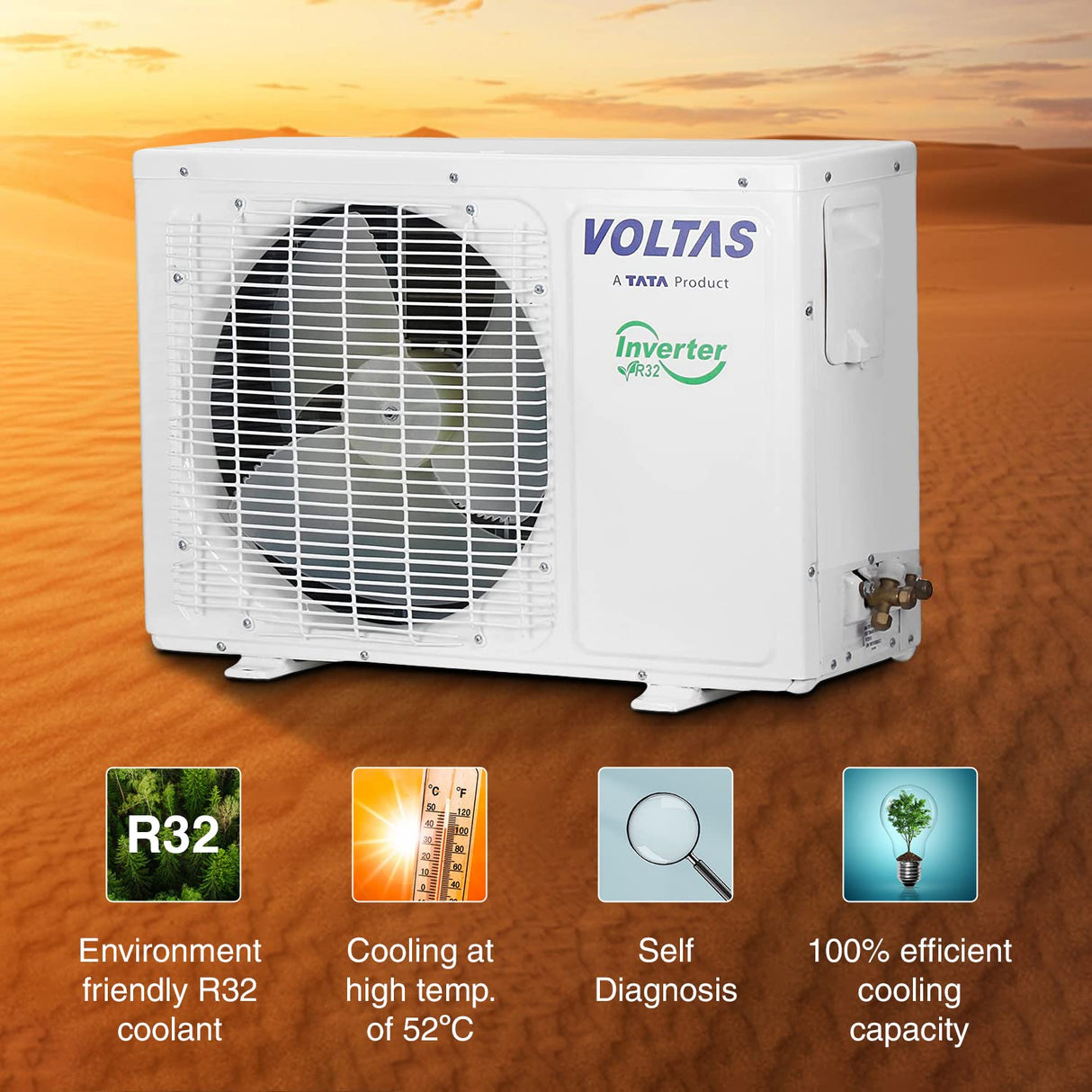 Voltas 2 Ton 3 Star, Inverter Split AC(Copper, 4-in-1 Adjustable Mode, Anti-dust Filter, 2023 Model, 243V Vectra Elite, White) (OPENBOX)