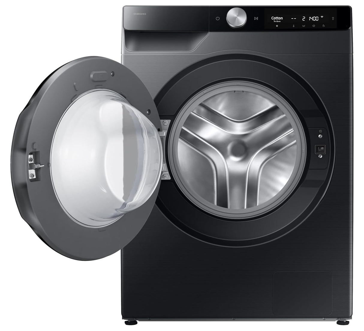 Samsung 12 kg, 5 Star, AI Control, Super Speed, Wi-Fi, Hygiene Steam with Inbuilt Heater, Digital Inverter, Fully-Automatic Front Load Washing Machine (WW12DG6B24ABTL, Black) (OPENBOX)