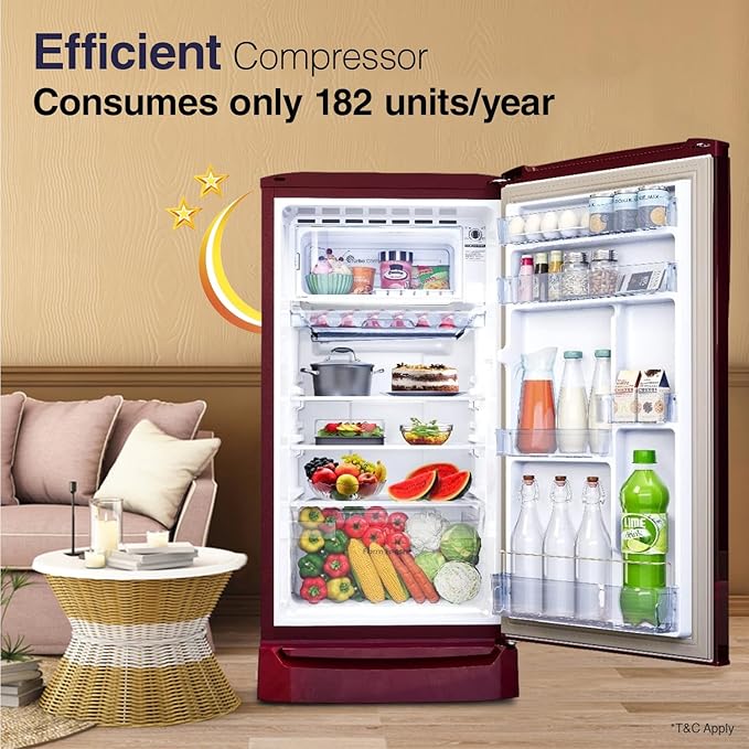 Godrej 183 L Direct Cool Single Door 2 Star Refrigerator with Toughened Glass Shelves And Turbo Cool