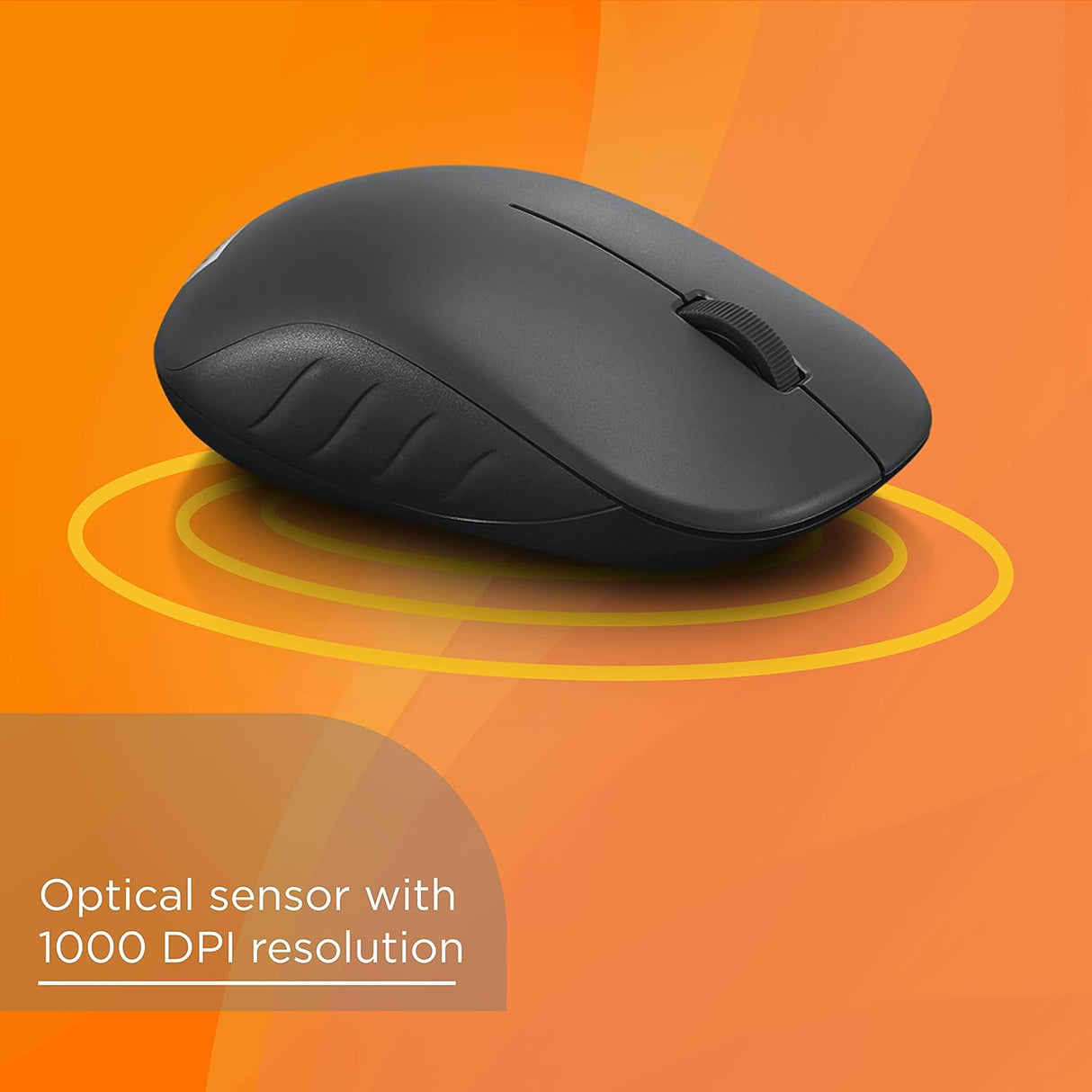 Lenovo 130 Wireless Compact Mouse, 1K DPI Optical sensor, 2.4GHz Wireless NanoUSB, 10m range, 3button(left,right,scroll) upto 3M left/right clicks, 10 month battery, Ambidextrous, Ergonomic (OPENBOX)