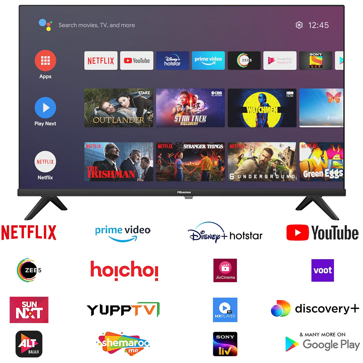 Hisense 80 cm (32 inches) Android 11 Series HD Ready Smart Certified Android LED TV 32A4G (Black) | DTS Virtual X | Dolby Audio (OPENBOX)