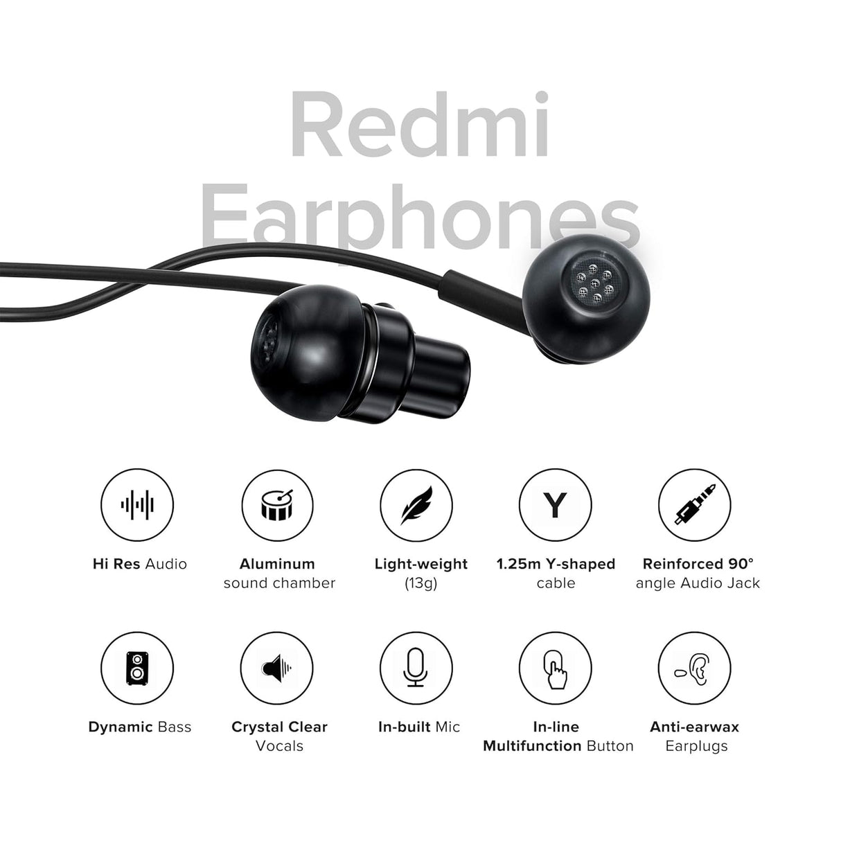 REDMI WIRED EARPHONES BLACK (OPENBOX)