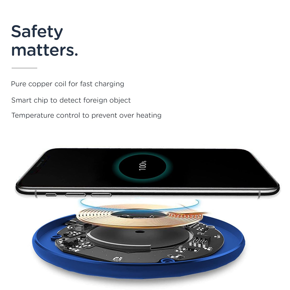 Pebble Sense Pro Wireless Charging Pad (Cobalt Blue) (OPENBOX)