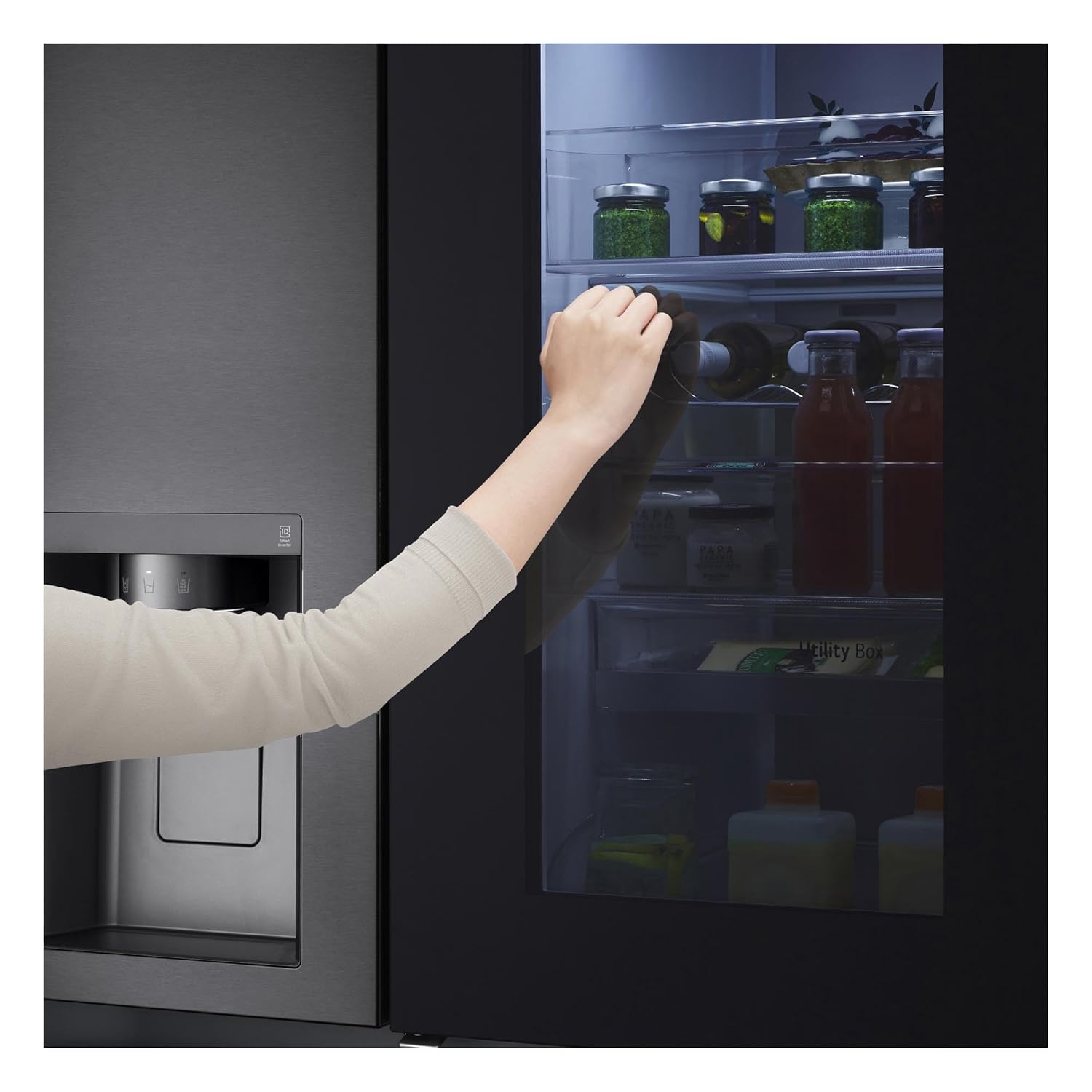 LG 630 Litres 3 Star Frost Free Side by Side Door Smart Wifi Enabled Refrigerator with Multi Air Flow (GL-X257AMC3, Matt Black) (OPENBOX)