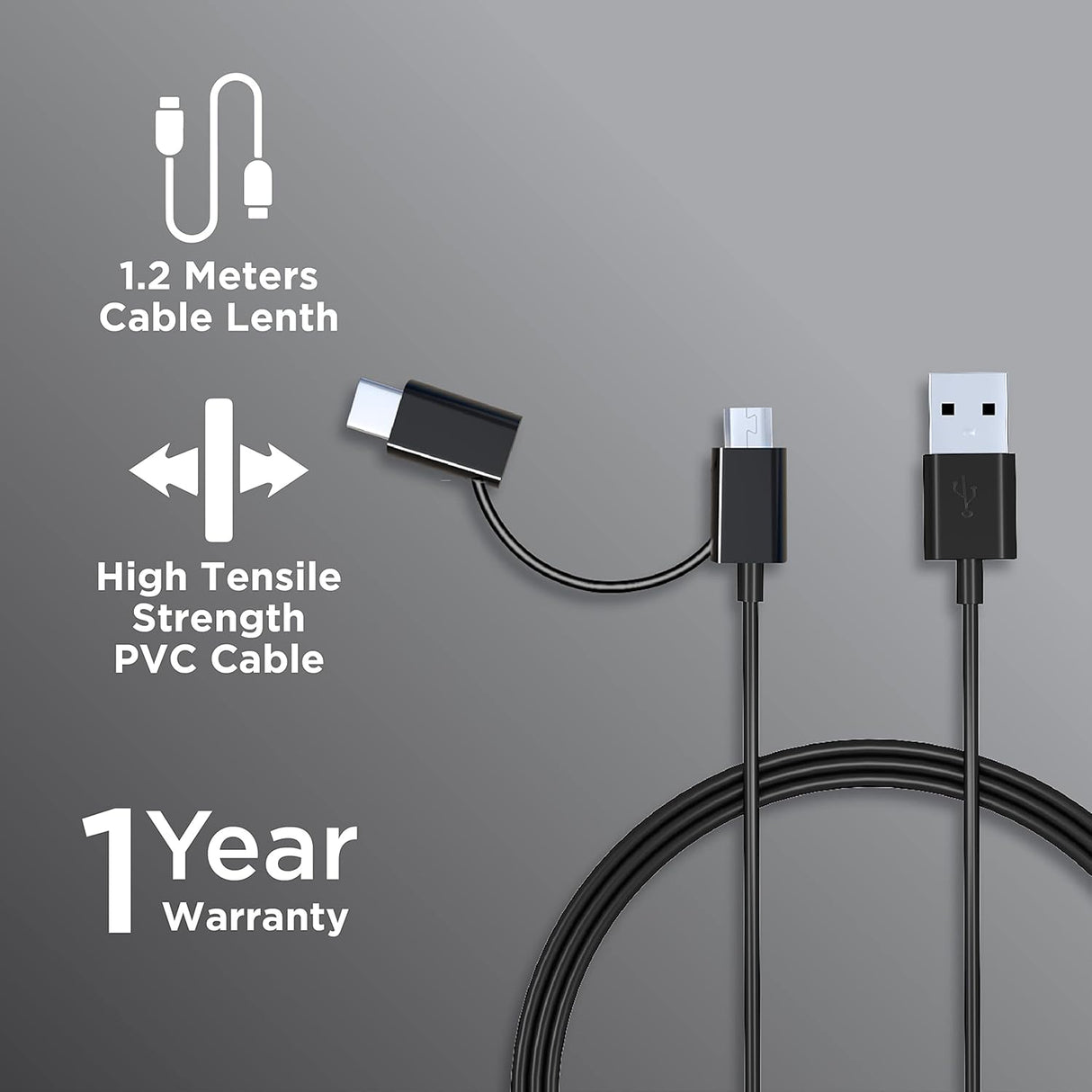 Croma 2-in-1 Cable 1.2M CRCMA0103STO12 (OPENBOX)