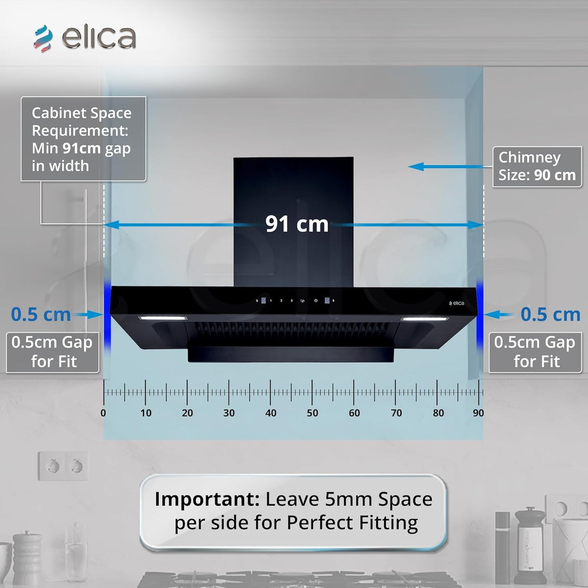 Elica 90cm 1425 m3/hr Filterless Autoclean Kitchen Chimney with FULL GRILL | 10 Years Motor & 5 Years Comprehensive Warranty | FL 900 SPT MAX HAC MS NERO | Black| Touch Control + Motion Sensor Control-open box