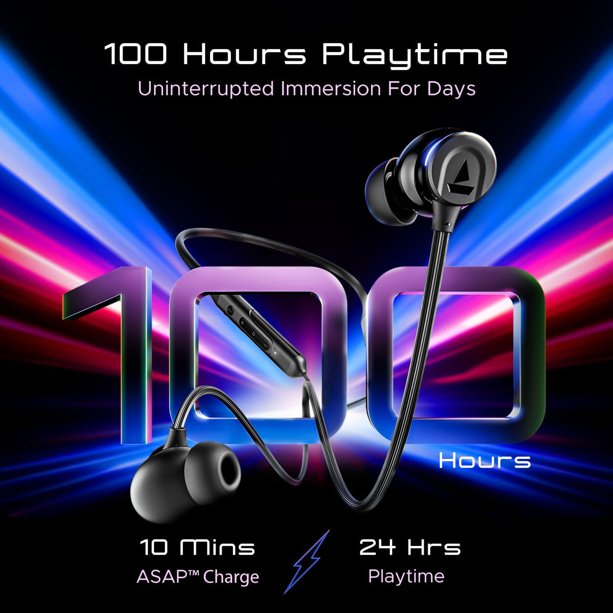 boAt Rockerz 255 ANC Neckband (Black) (OPENBOX)