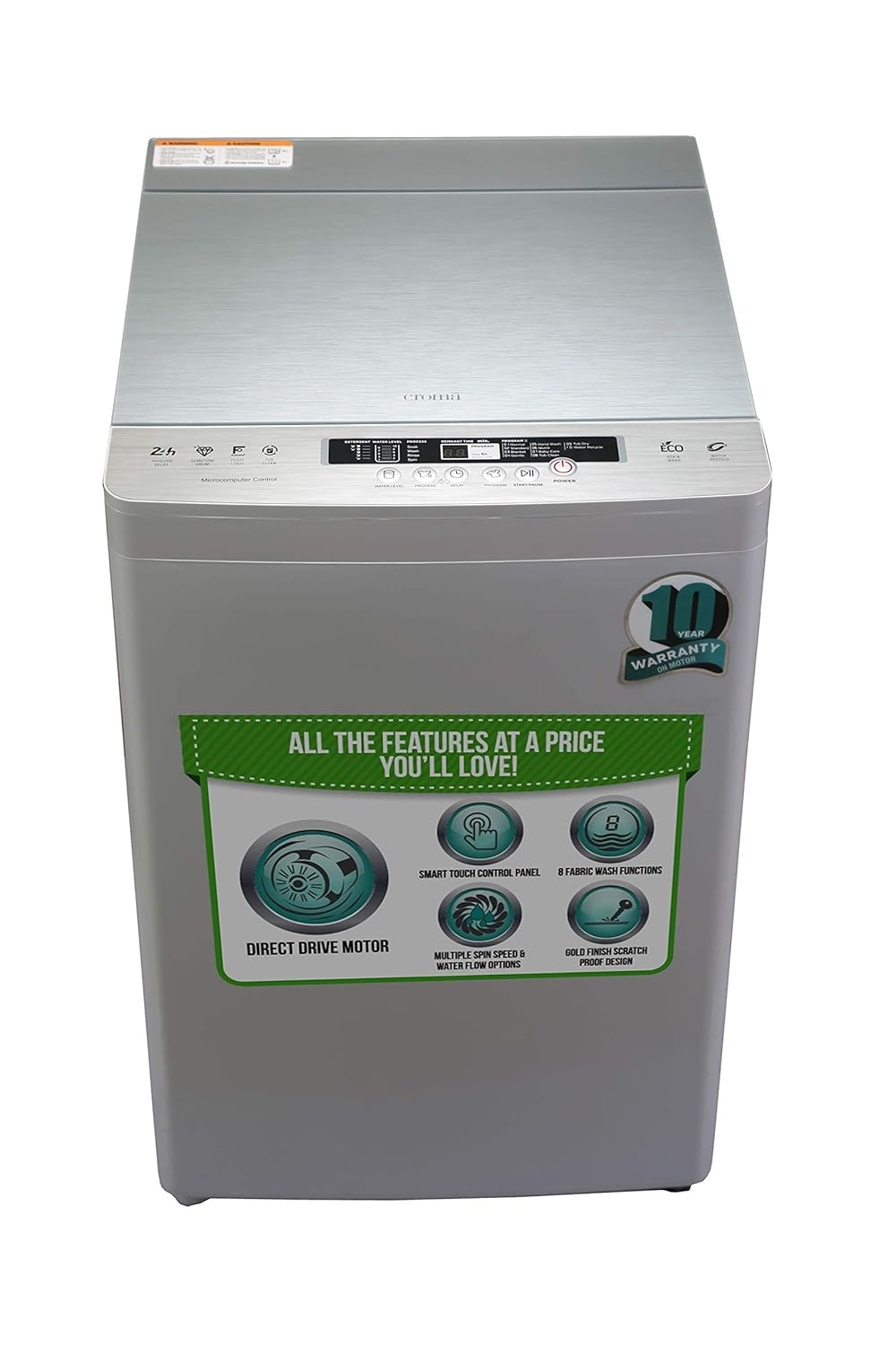 Croma 7.2 kg Fully Automatic Top Load Washing Machine (OPENBOX)