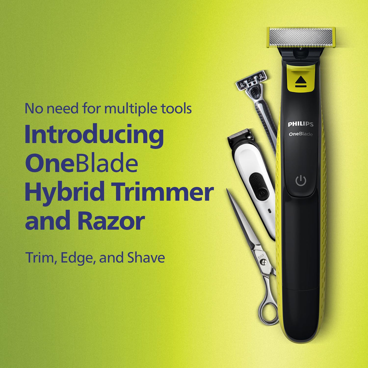 Philips OneBlade Hybrid Trimmer & Shaver | Zero Trim in One Stroke | 2x Powerful Motor | No Skin Irritation as Blade Never Touches Skin| Dual Protection Technology | Designed for Alpha Men | QP2724/10 (OPENBOX)