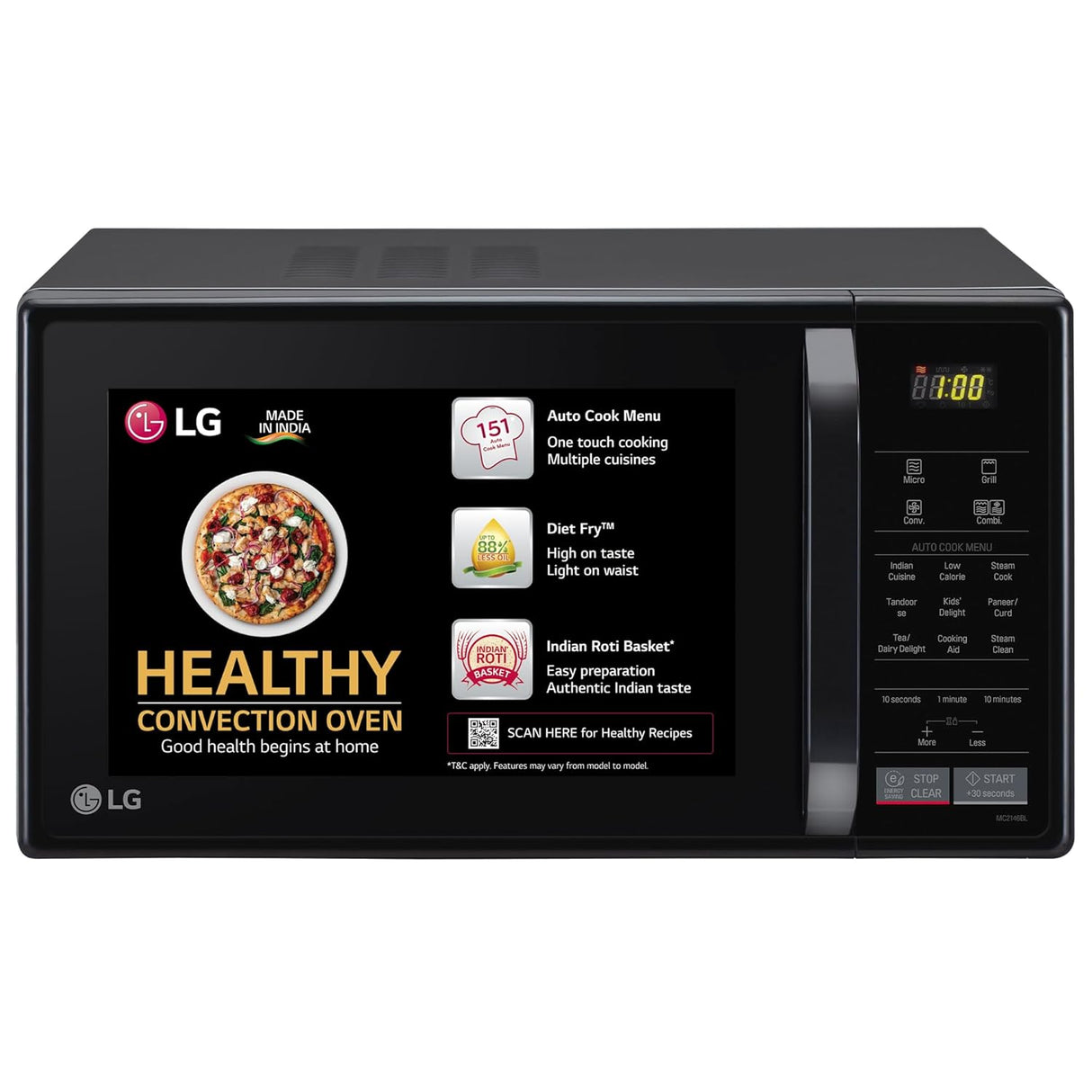 LG 21 L All In One Convection Microwave Oven (MC2146BL, Black) (OPENBOX)