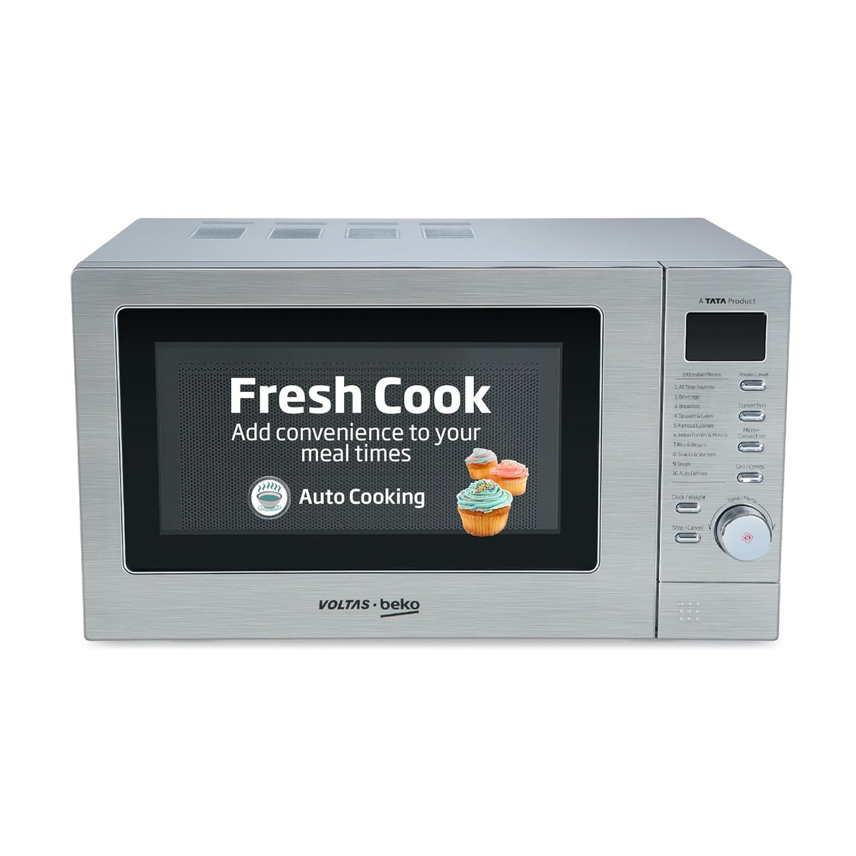 Voltas Beko 20 L Convection Microwave Oven, 10 power levels (MC20SD, Silver) - OPEN BOX