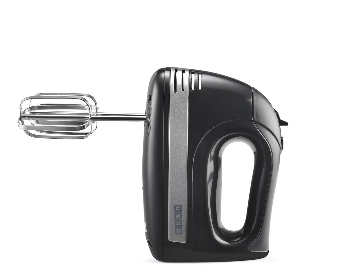 Usha 3732 300 W Hand Mixer with 2 Hooks|2 years warranty,Longer cord for flexible usage,Copper motor for longer life,Accessories Beater and Kneader, Storage box (Black) (OPENBOX)